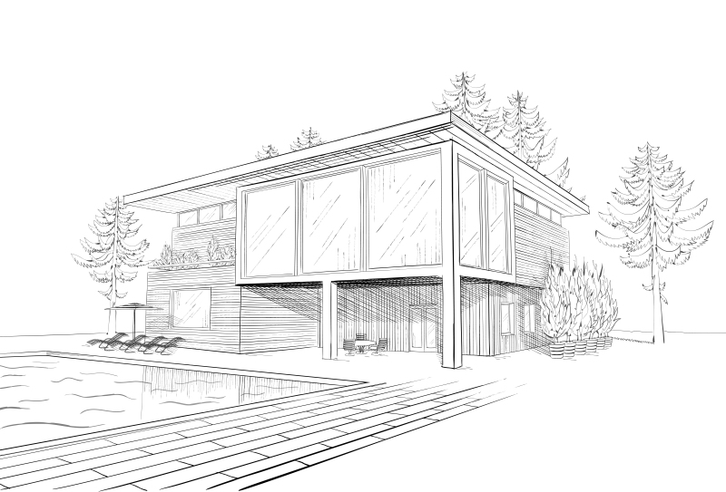 prix pritzker - un dessin d'architecte d'une maison