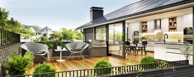 Logement et télétravail - Maison neuve avec terrasse et panneaux solaires